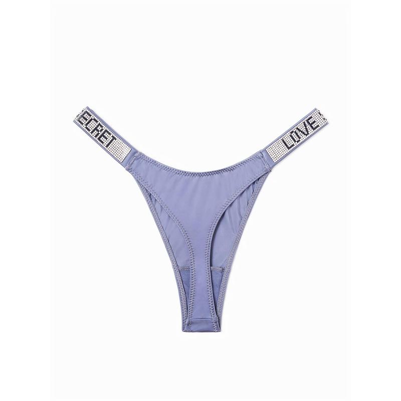4pcs Rhinestone Letter Low Waist Stretchy Women's Sports Panties, Lingerie & Underwear